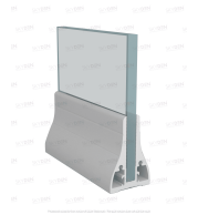 SD 14 Continuous Profile System Aluminum Glass Railing Base Profile for Balcony and Staircase, Indoor and Outdoor Top Mount Design, Durable Finish, Easy Installation for Modern Projects 